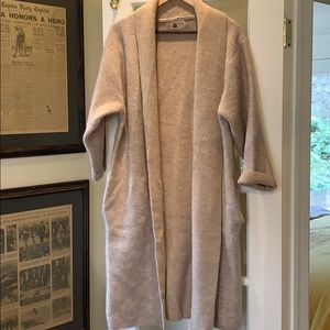 Tan wool blend Vermont car coat with pockets